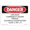 Signmission OSHA Danger Sign, 5" Height, 7" Width, Explosion Flammability Hazard Present Electrical, Landscape OS-DS-D-57-L-2356 - alternate 1